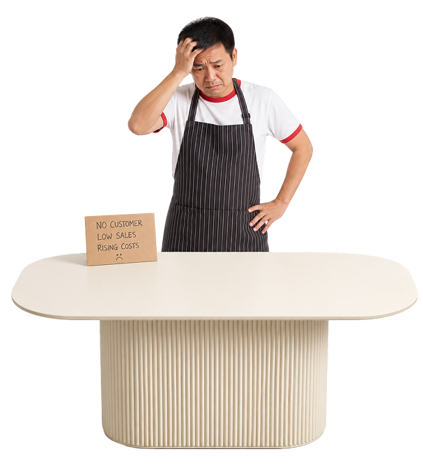 Casual dining table without a fast POS